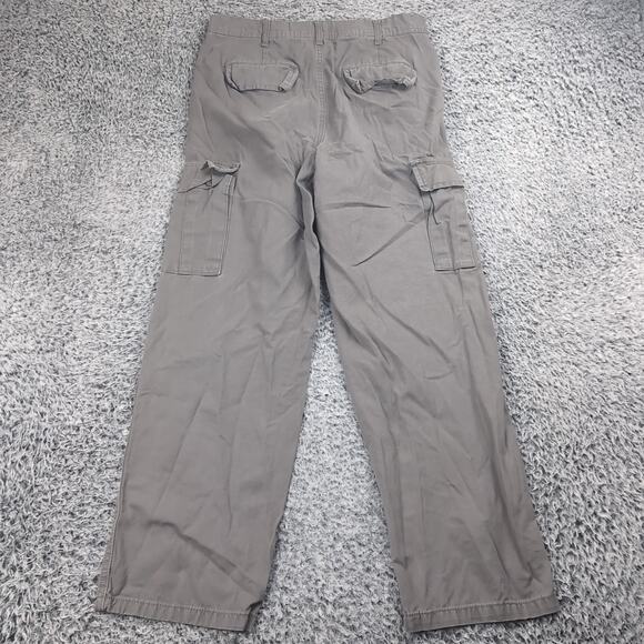 RSQ Pants Men 29x32 Gray Khaki Canvas Utility Cargo Workwear Chore Straight Leg - Picture 2 of 10